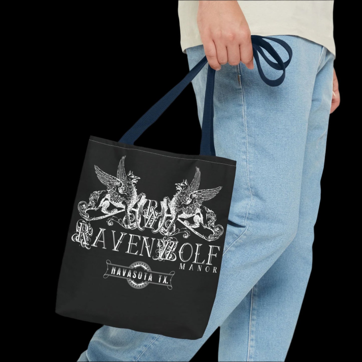 RavenWolf Manor Black Tote Bag (AOP)