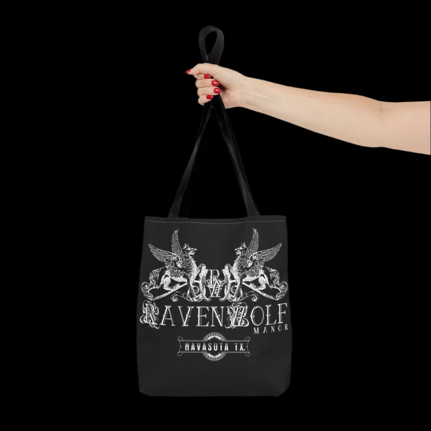 RavenWolf Manor Black Tote Bag (AOP)