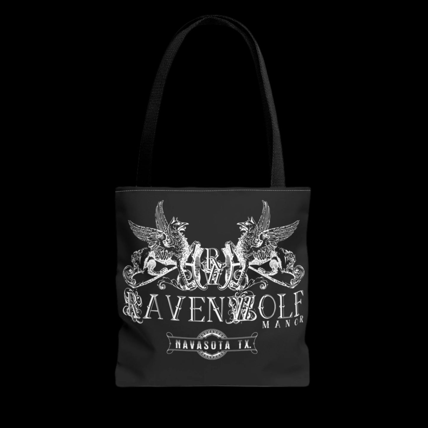 RavenWolf Manor Black Tote Bag (AOP)