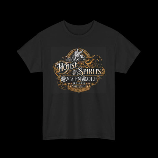 The House of Spirits (Color) Black Unisex Heavy Cotton Tee