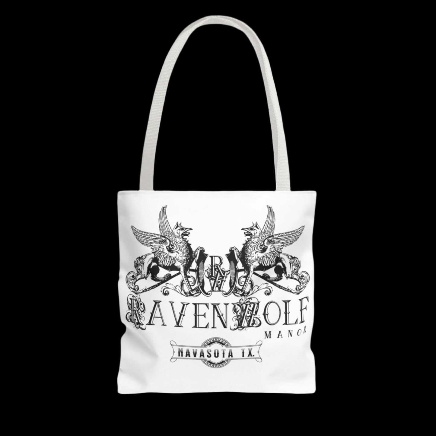 RavenWolf Manor White Tote Bag (AOP)
