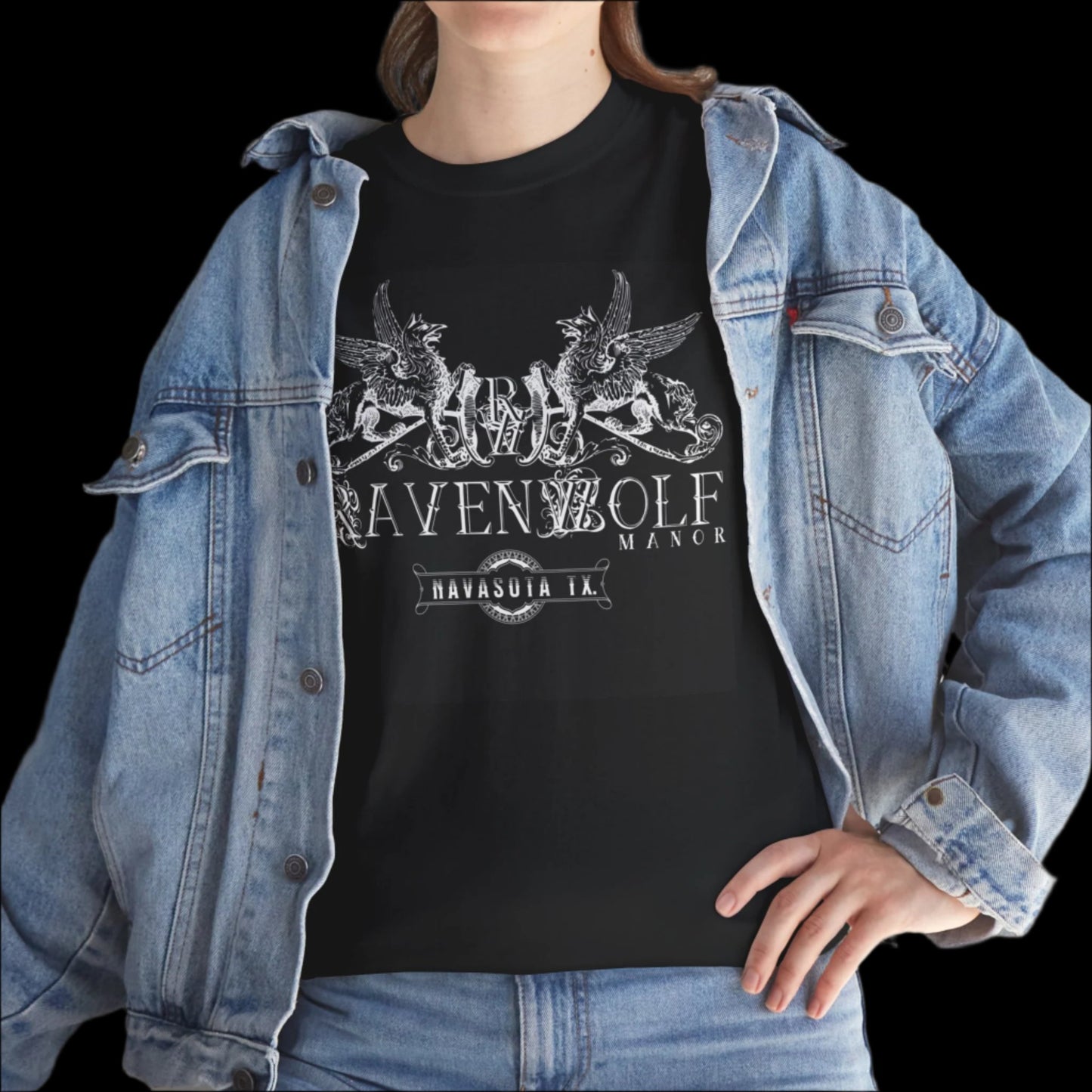 RavenWolf Manor Unisex Black Heavy Cotton Tee